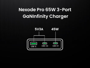 UGREEN Nexode Pro 65W 3-Port GaN Ultra-Slim Fast Charger 25356 Black product image 4
