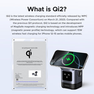 UGREEN Uno 2-in-1 Magnetic Wireless Charger 20w (Space Grey) product image 1
