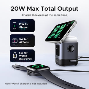 UGREEN Uno 2-in-1 Magnetic Wireless Charger 20w (Space Grey) product image 2