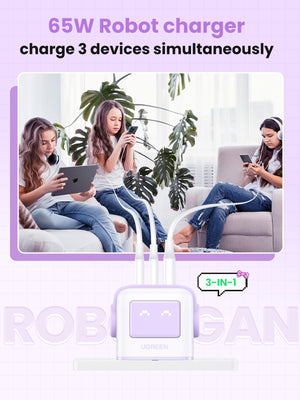 UGREEN Uno RG 65W 3-Port GaN Fast Charger UK Purple 35292 product image 7