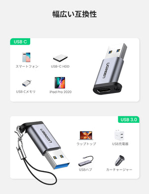 UGREEN USB-A 3.0 to USB-C Adapter (Gray) product image 6