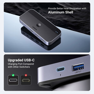 UGREEN USB 3.0 Sharing Switch 2 In 4 Out Black product image 3