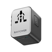 RavPower 4-in-1 3-Port PD GaN 25W Travel Adapter - Black