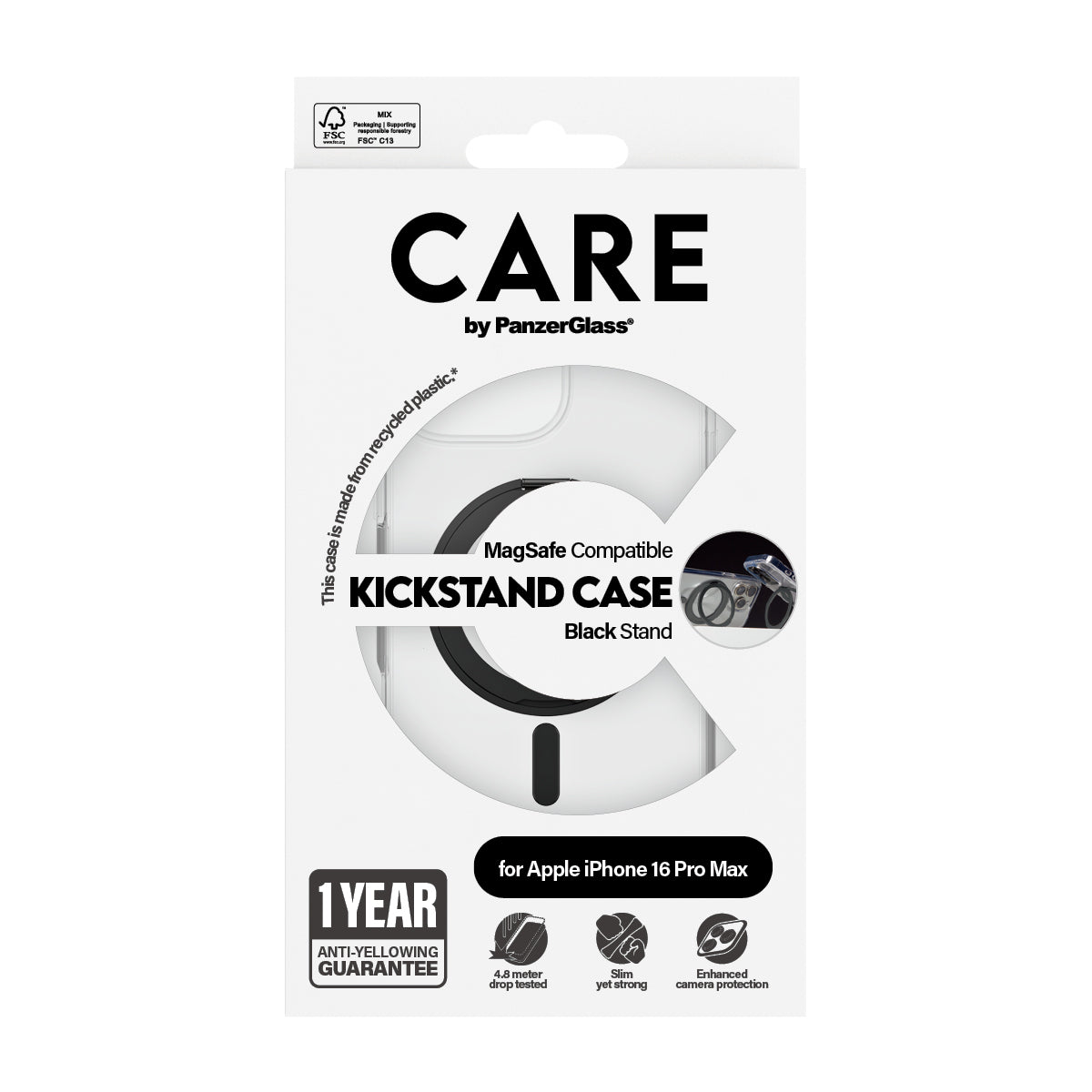 CARE Case, Kickstand & MagSafe for iPhone 16 Pro Max | Black