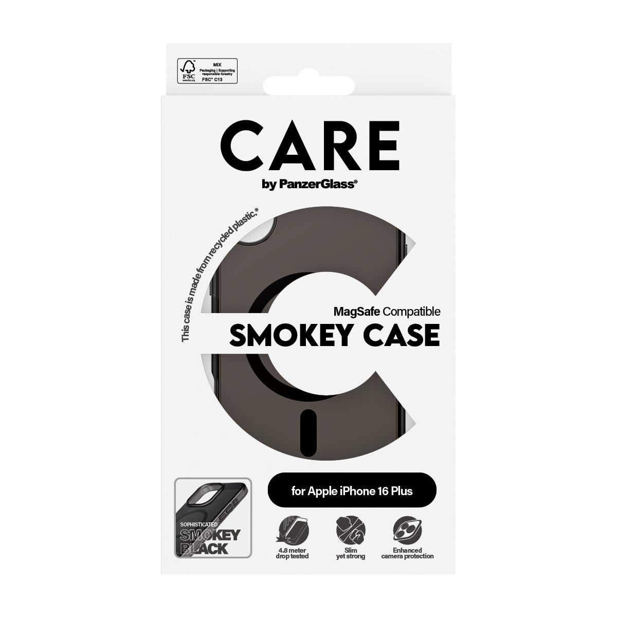 CARE Case, MagSafe for iPhone 16 Plus | Smokey