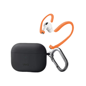 UNIQ NEXO ACTIVE HYBRID SILICONE AIRPODS PRO 2ND GEN (2022) CASE WITH SPORTS EAR HOOKS - CHARCOAL (GREY)