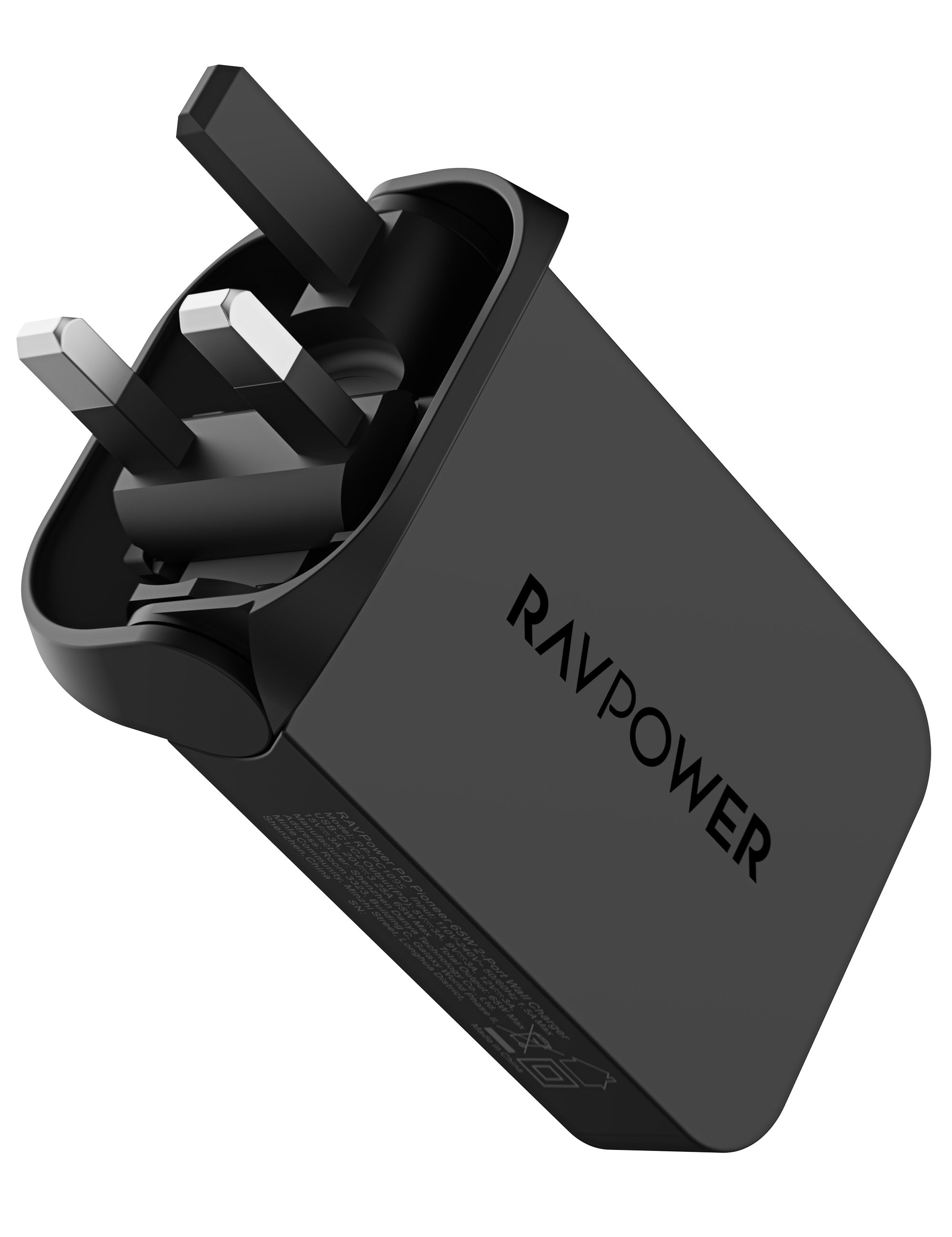 RAVPower Wall Charger, GaN PD 100W 2-Port | Black