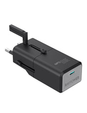 RAVPower Travel Adapter, Super Mini 1C Port PD 30W (UK,EU,US,AUS Plug) | Black