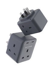 مشترك كهربائي جداري GaN من RAVPower بقوة 45W PD بـ 3 مقابس AC ومنفذَي USB-C