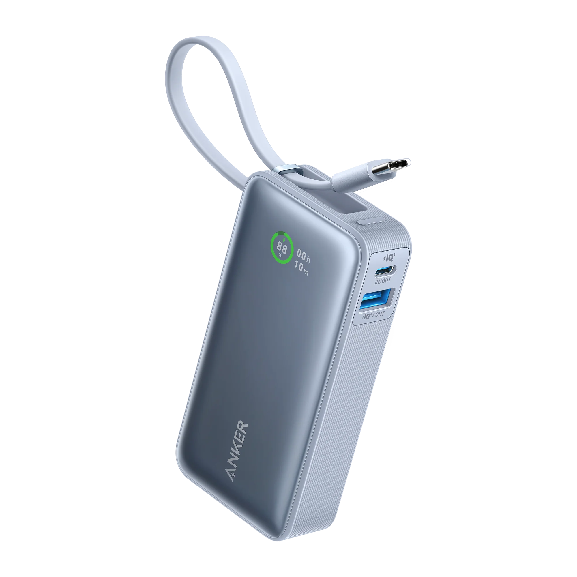 Anker Nano Power Bank (30W, Built-In USB-C Cable) 10000 PD - Blue