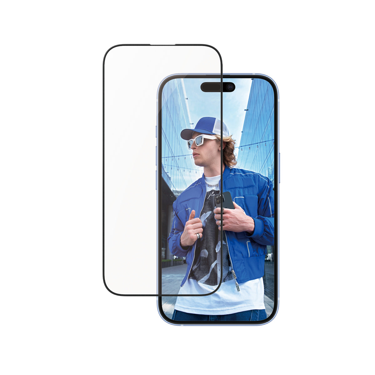 PanzerGlass Screen Protector, Aluminum Frame Ultra-Wide Fit for iPhone 16