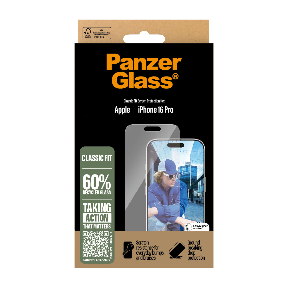 PanzerGlass Screen Protector, Case Friendly for iPhone 16 Pro