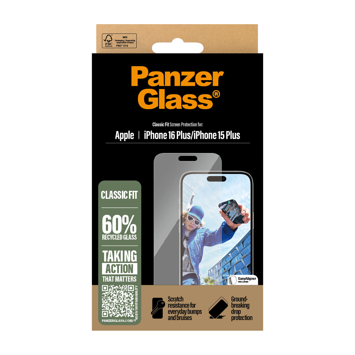 PanzerGlass Screen Protector, Case Friendly for iPhone 16 Plus