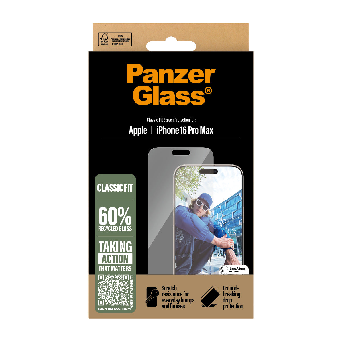 PanzerGlass Screen Protector, Case Friendly for iPhone 16 Pro Max