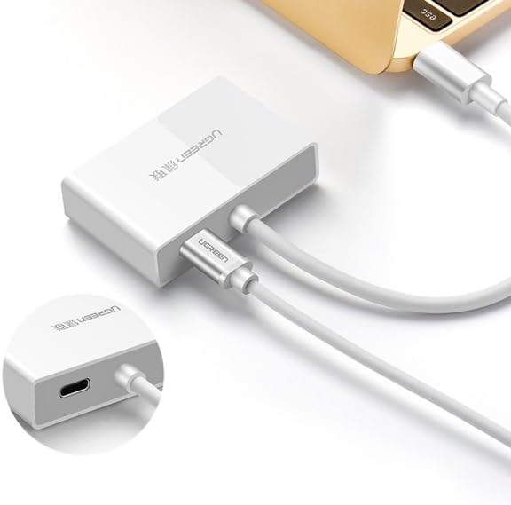 UGREEN USB Type C to HDMI + VGA Converter (White)