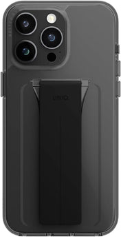 UNIQ HYBRID IPHONE 15 PRO HELDRO MOUNT WITH STAND - VAPOUR (SMOKE) EOL