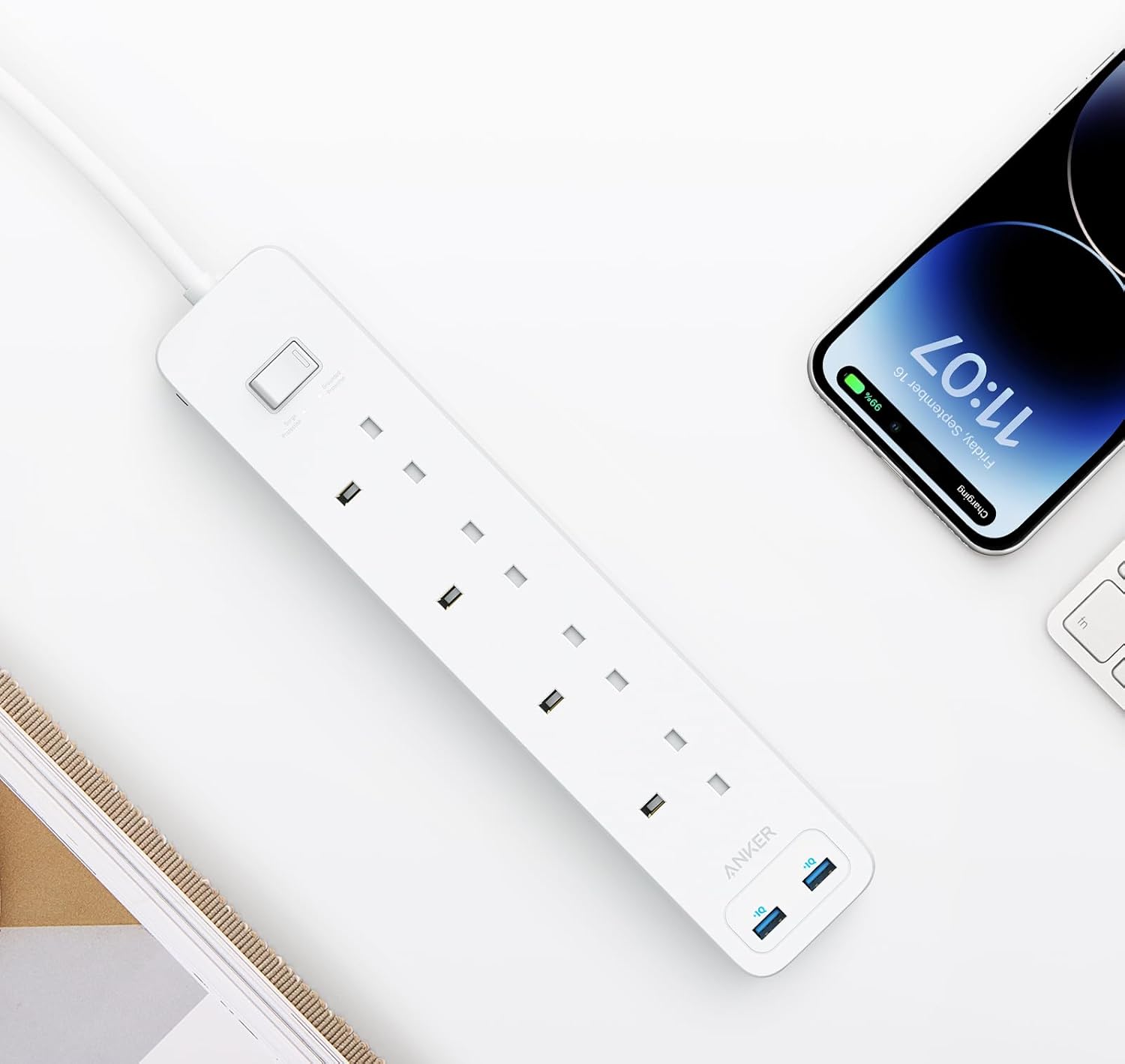 Anker 322 USB Power Strip - White