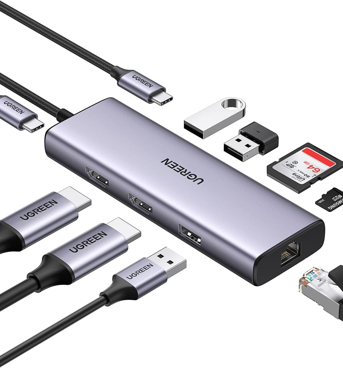 UGREEN USB-C Multifunction Adapter - Grey