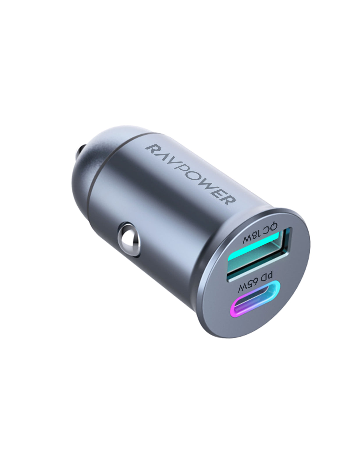 RAVPower USB Car Charger, PD Pioneer Mini 65W 2-Port | Gray