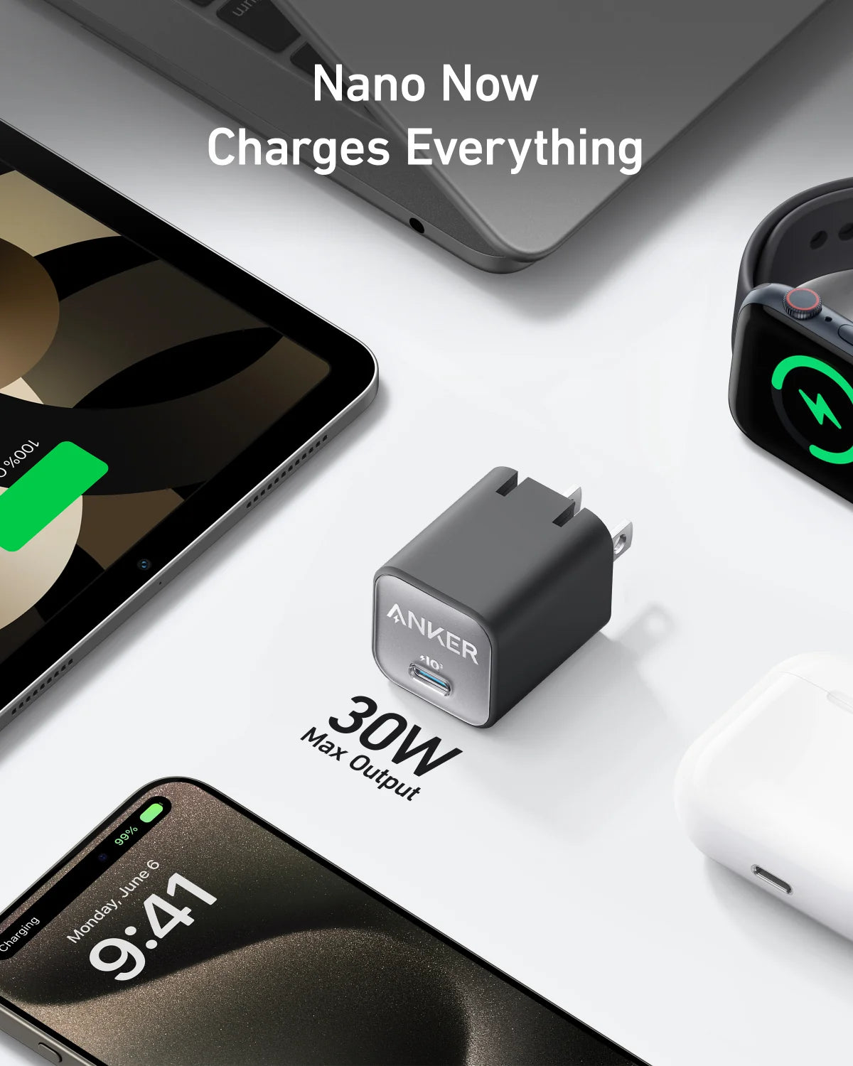 Anker 511 Charger (Nano 3, 30W) - Black