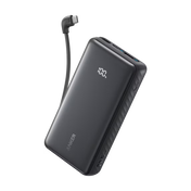 Anker Power Bank (20,000mAh, 22.5W, Built-In USB-C Cable) - Black
