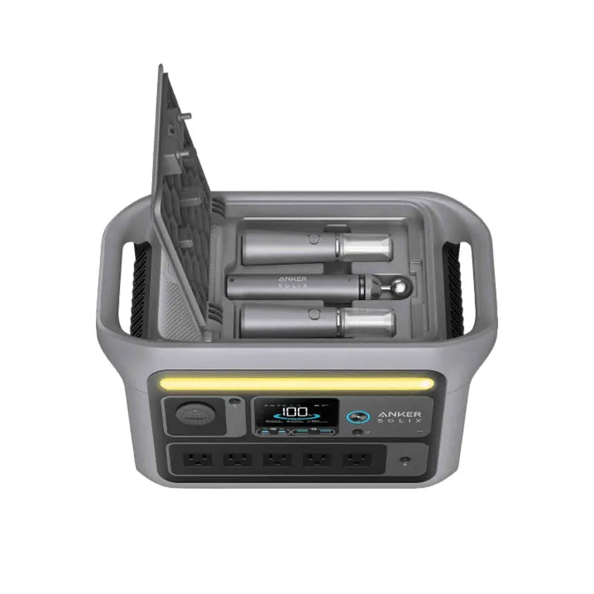 محطة الطاقة المحمولة Anker SOLIX C800 Plus (1200 واط / 768 واط ساعة) مع أضواء التخييم