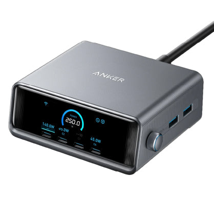 Anker Prime Charger (250W, 6 Ports, GaNPrime) - Silver
