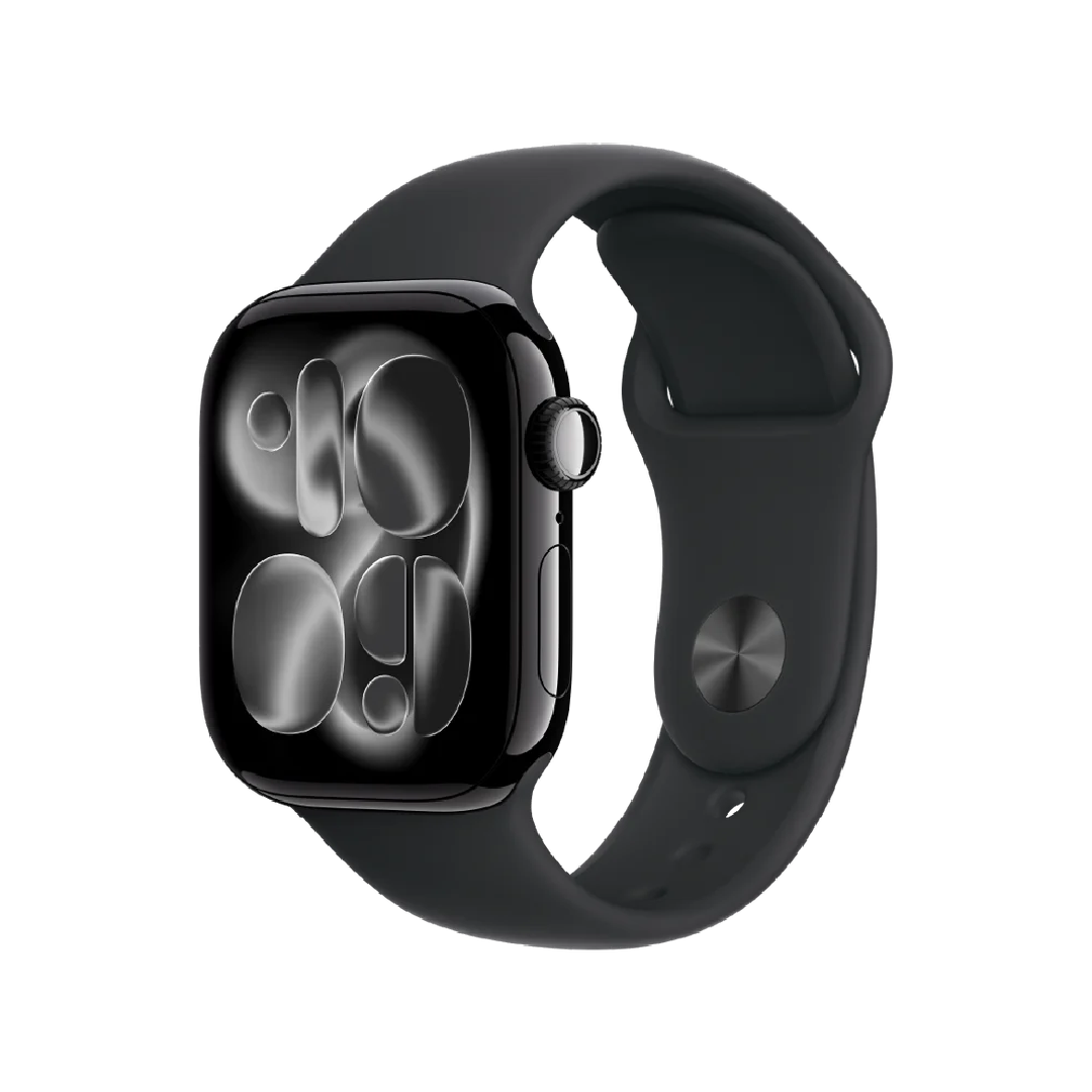 Apple Watch Series 11 - GPS - 42mm - Jet Black Aluminium Case with Black Sport Band - S/M