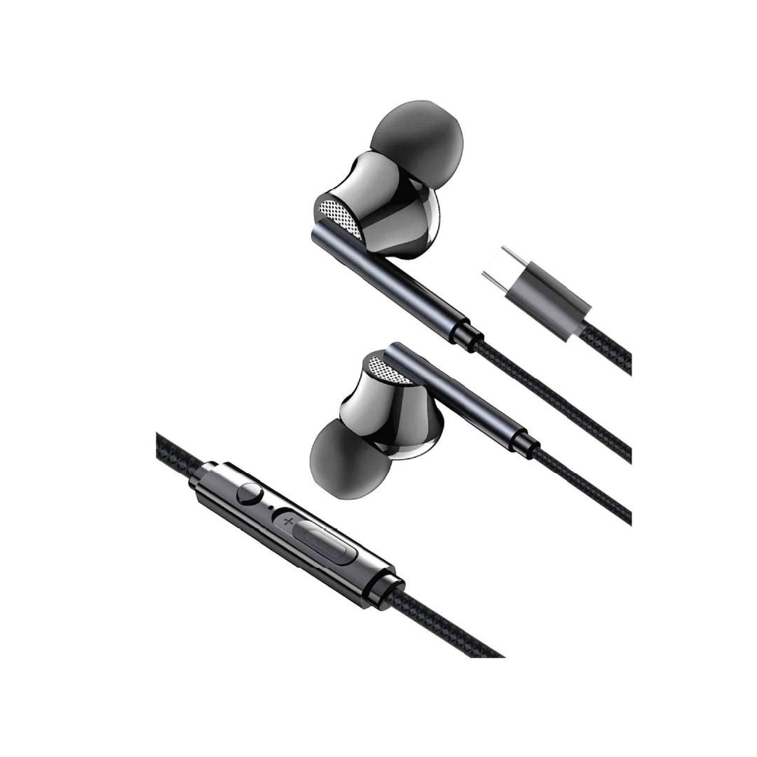 SIA SoundLink Wired Type-C Earbuds, Mic & Volume Control 1.2m iOS Compatible | Black