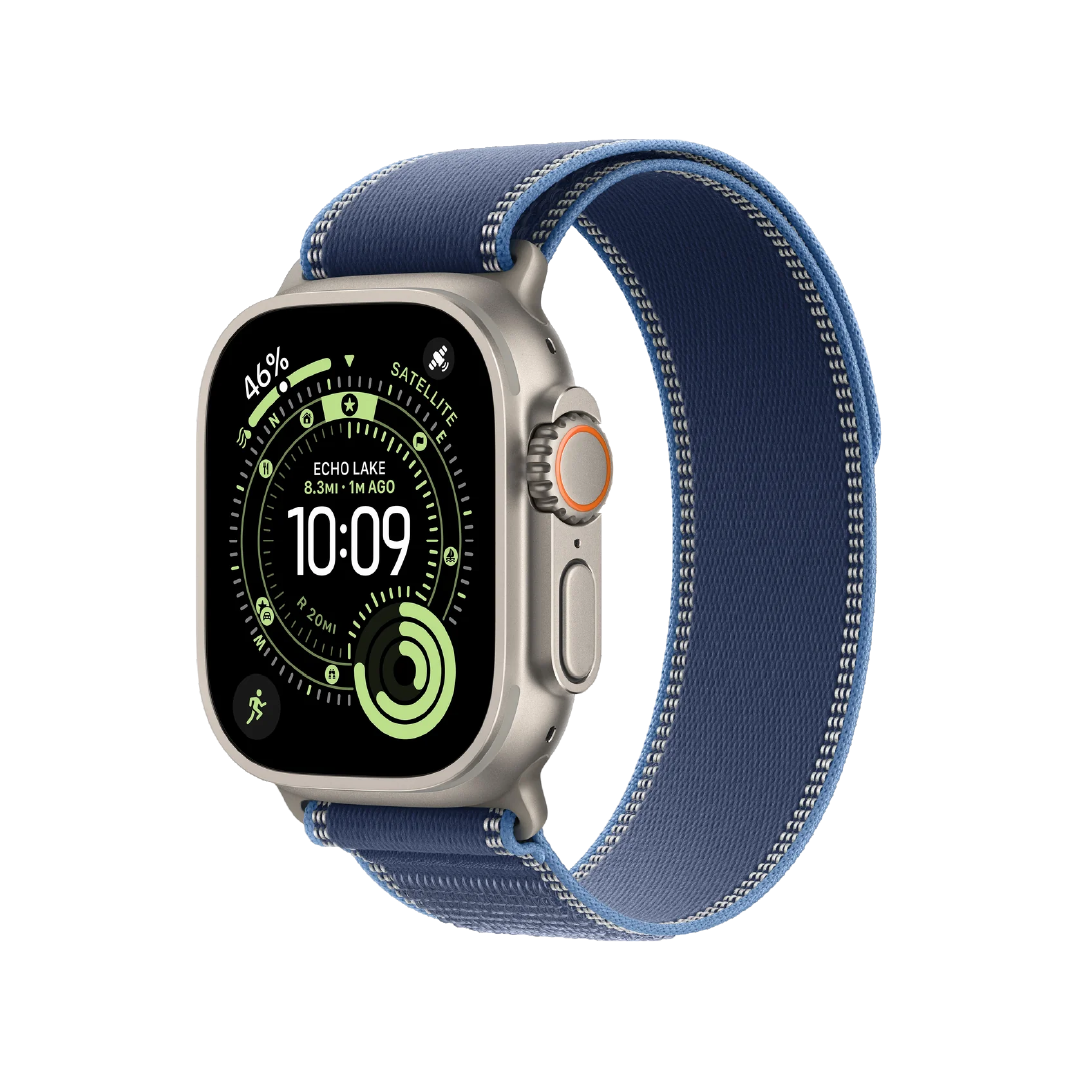 Apple Watch Ultra 3 - Cellular - 49mm Titanium Silver Case With Blue Trail Loop