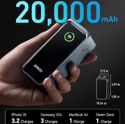 Anker Prime 20,000mAh Power Bank (200W) Series 7 - Black