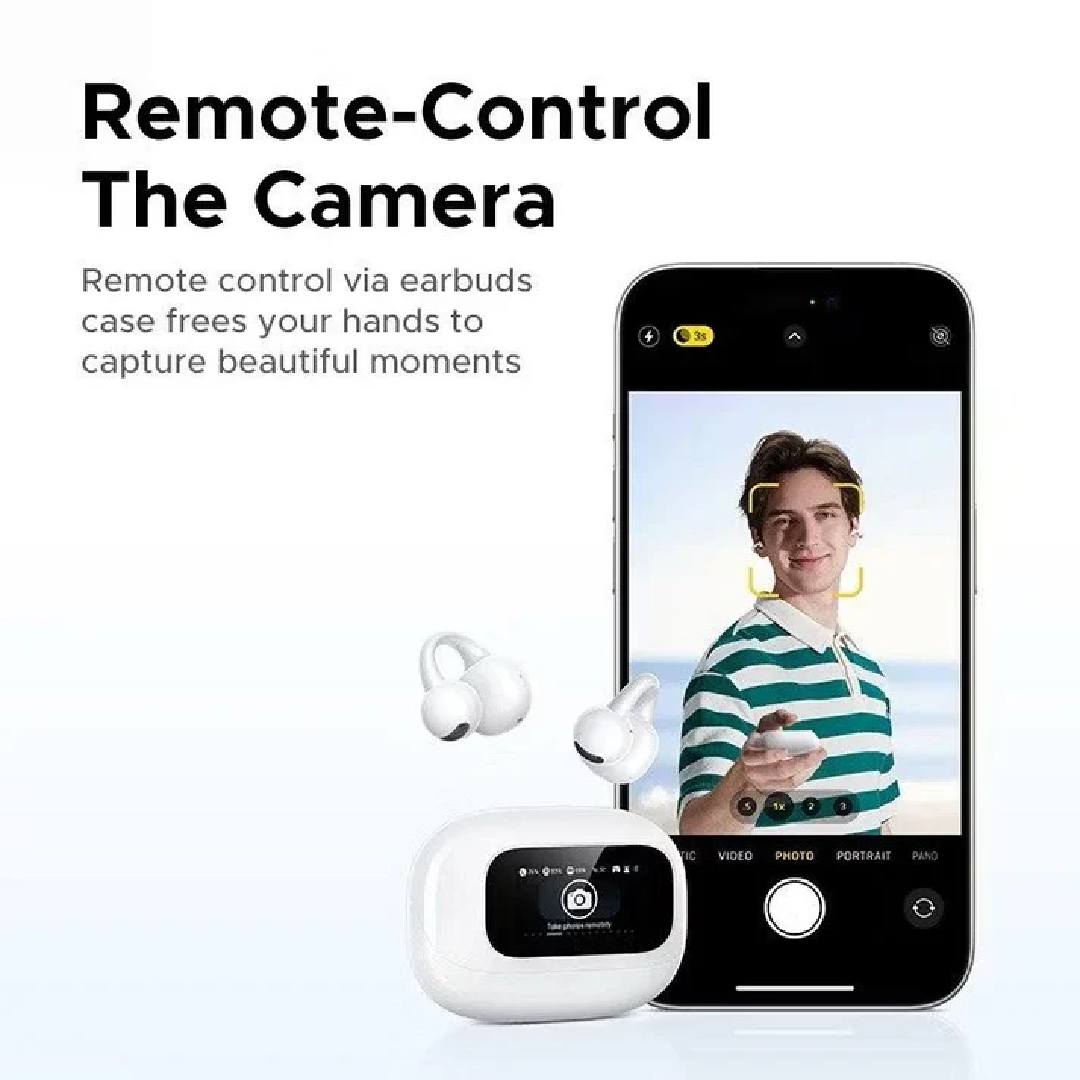 UGREEN ClipBuds Magic Open-Ear Earbuds with Smart Touchscreen - White