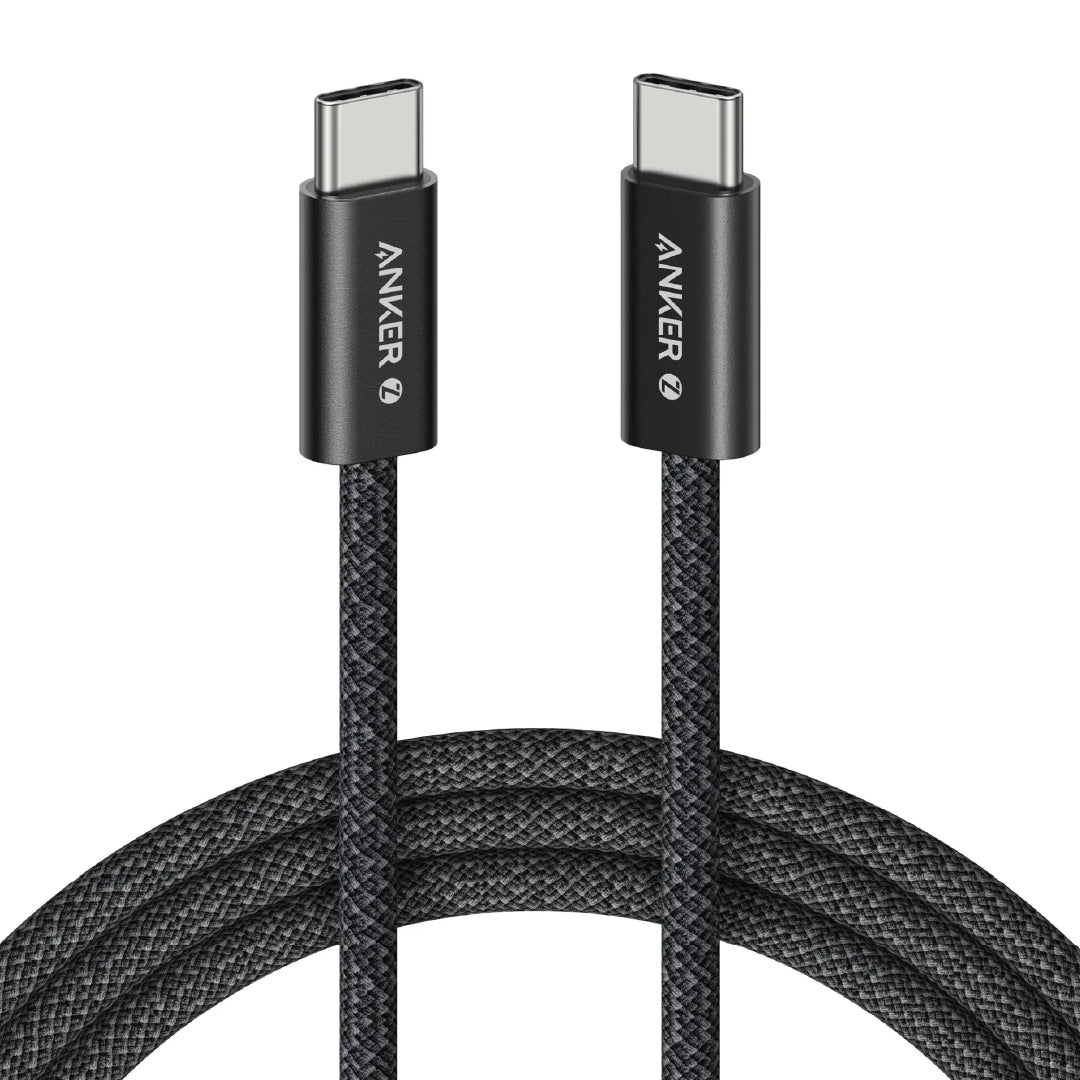 كابل أنكر زولو من نوع USB-C إلى USB-C مضفر بقوة 240 واط - أسود