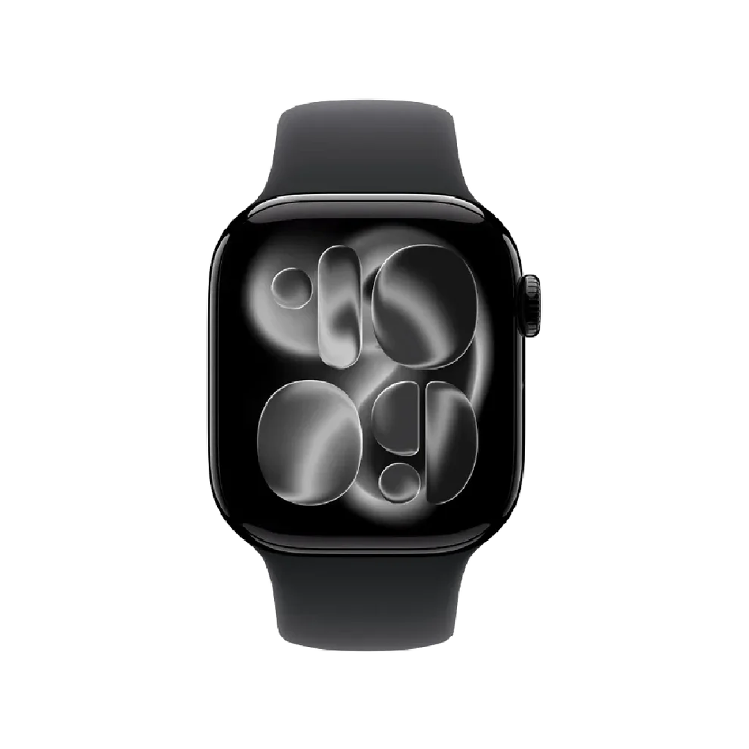 Apple Watch Series 11 - GPS - 42mm - Jet Black Aluminium Case with Black Sport Band - S/M