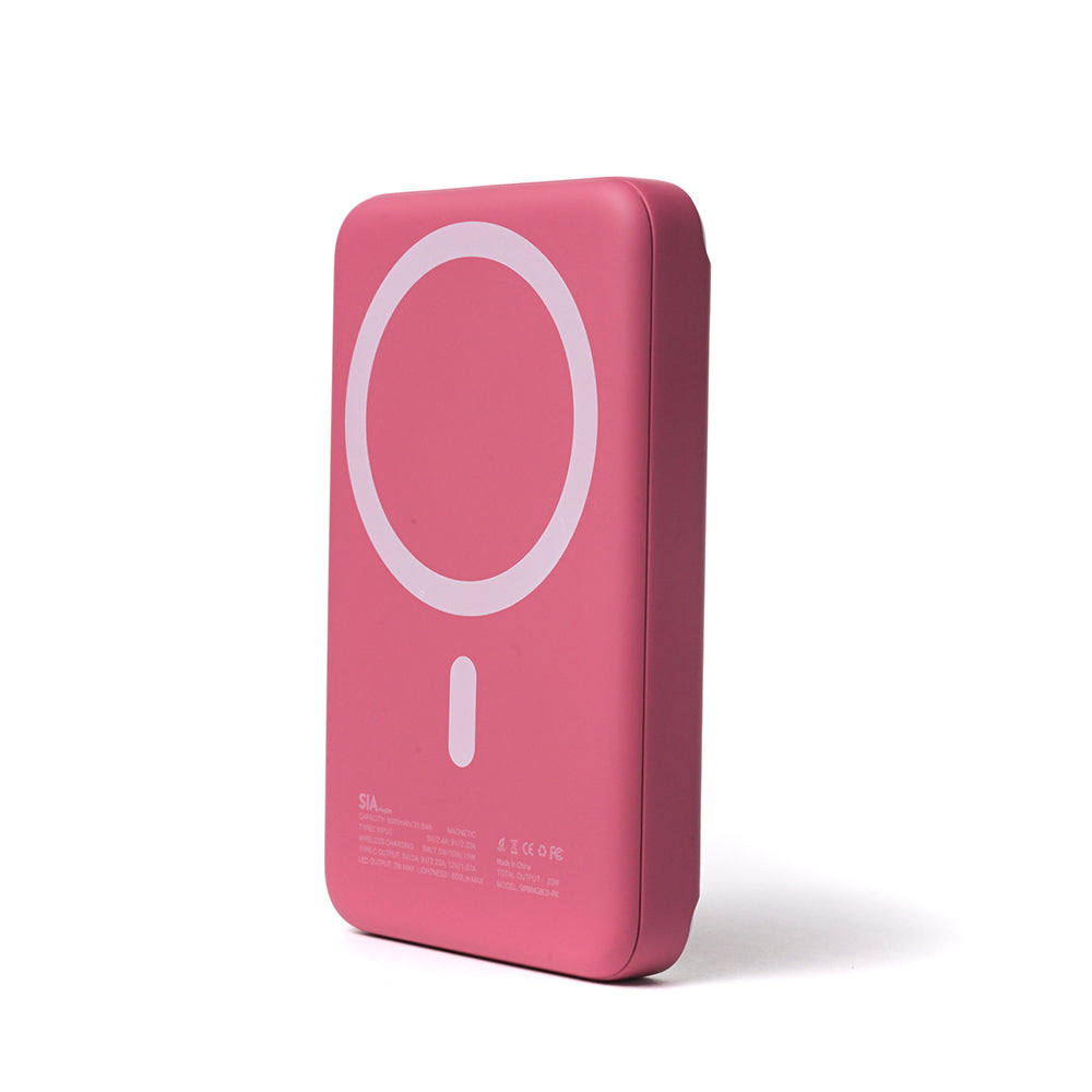 SIA MagOn Magnetic Power Bank, PD 20W Wireless 15W with LED Light 8000mAh