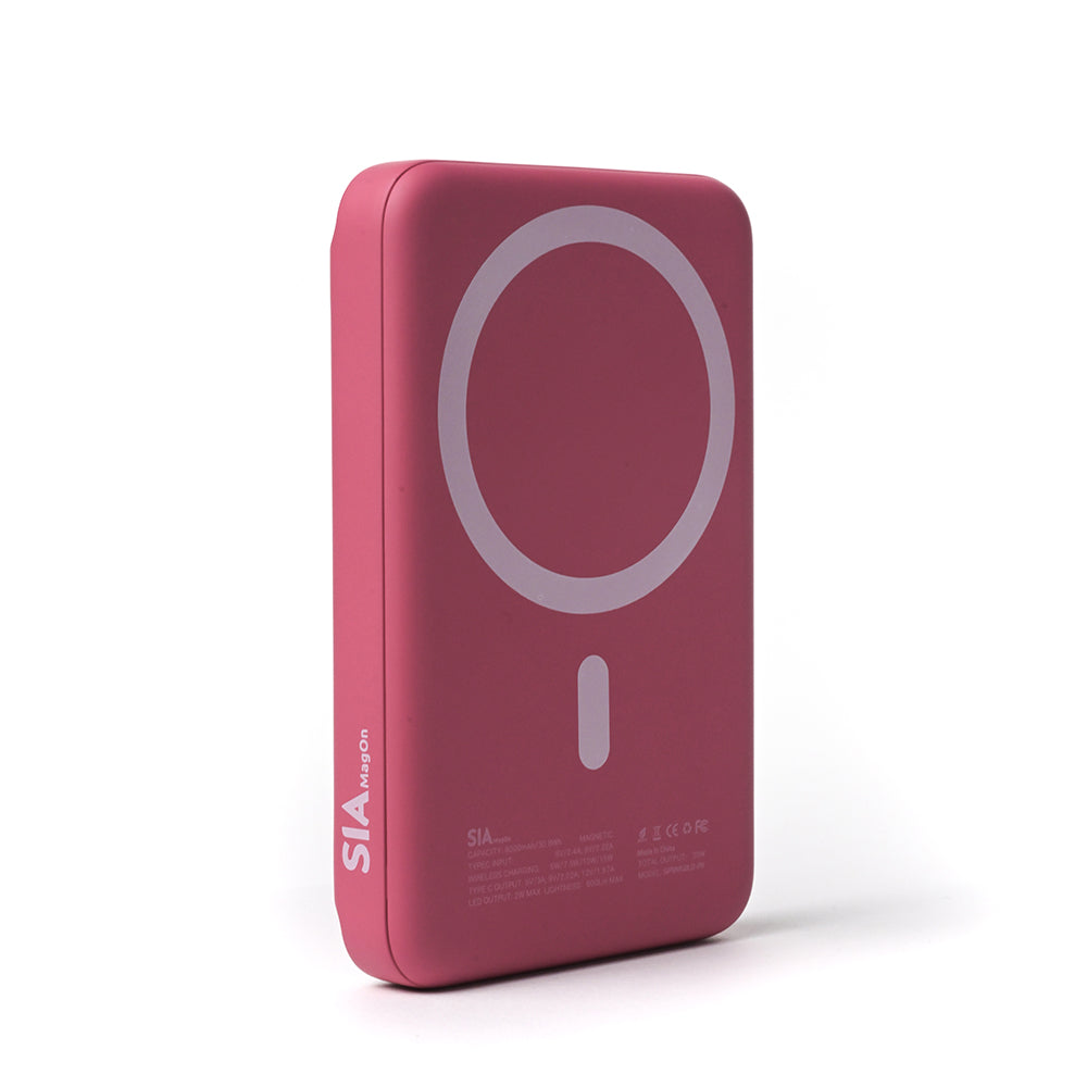SIA MagOn Magnetic Power Bank, PD 20W Wireless 15W with LED Light 8000mAh