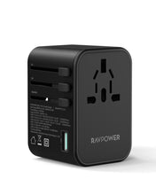 RAVPower Travel Charger, PD Pioneer 65W 3-Port | Black
