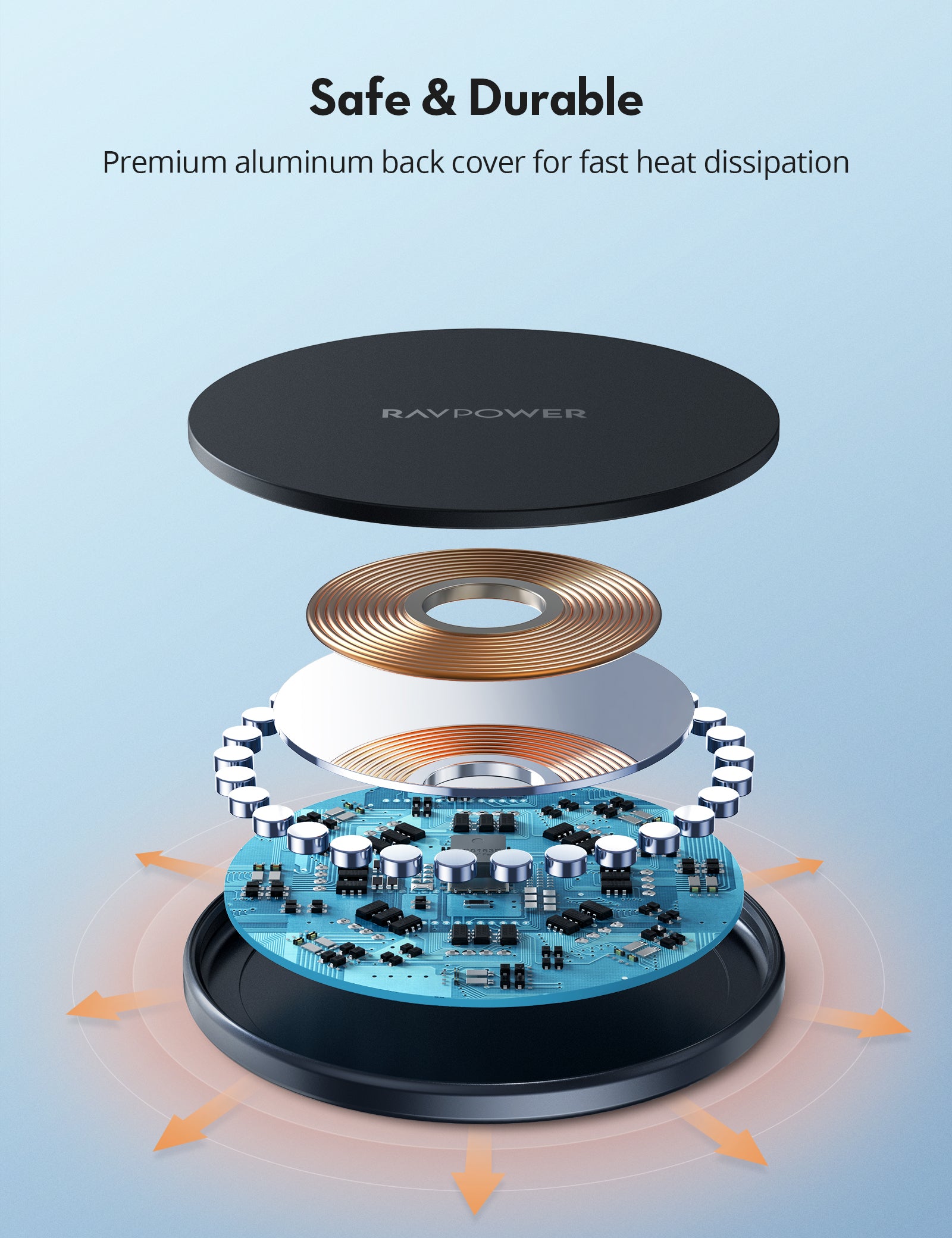 RAVPower Magnetic Wireless Charger, for iPhone 12/12 Pro Max/mini/AirPods Pro | Black