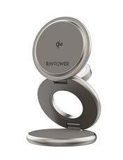 RAVPower Wireless Charger, Premium Foldable 3-in-1 15W | Gray