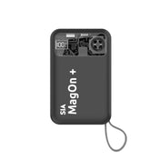 SIA Magnetic Power Bank, Built-in RGB Fan & Stand for iPhone/iWatch PD 20W Wireless 15W 10000mAh | Gray