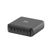 شاحن مكتبي SIA، GaN PD/PPS/QC 200 واط 5 منافذ تايب سي و منفذ USB-A واحد بريطاني | أسود