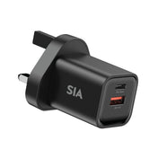 شاحن من SIA بتقنية GaN بقوة 35W بمنفذَي USB-A وUSB-C وقابس UK