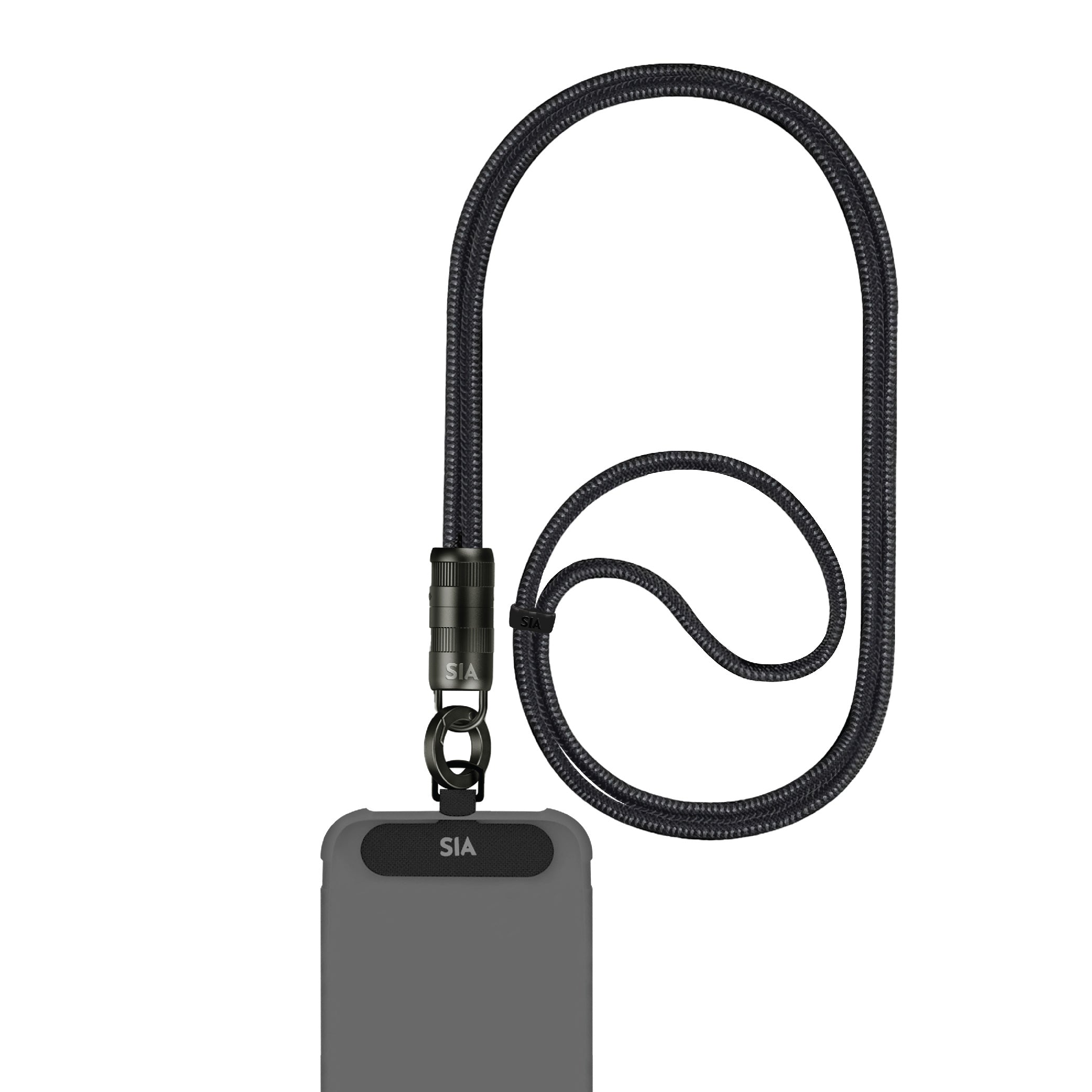 كابل Type-C إلى Type-C مضفر بتصميم لانيارد من SIA بقوة 60W - أسود