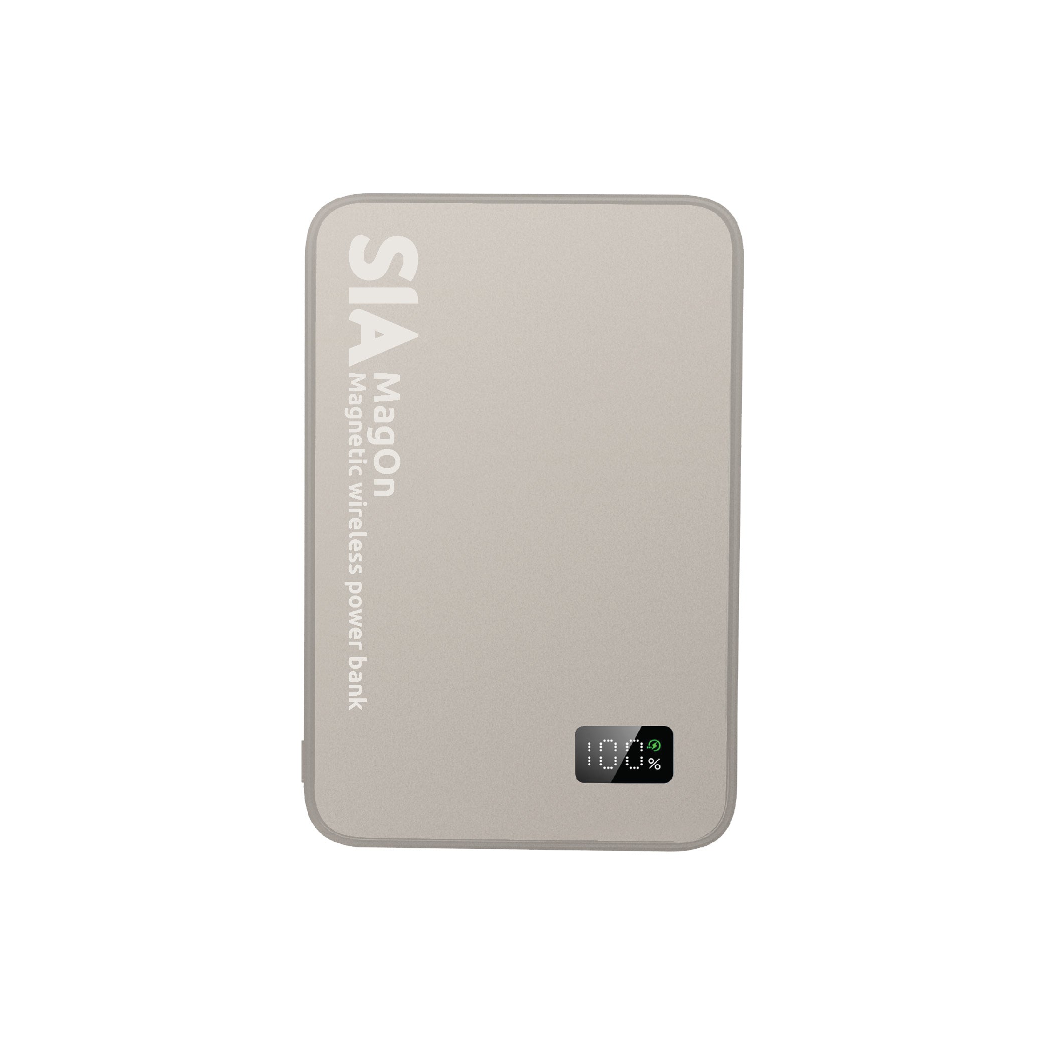 SIA MagOn Magnetic Power Bank, Metal Body PD 20W Wireless 15W 5000mAh | Natural Titanium