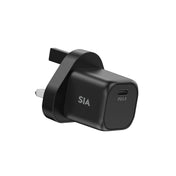 شاحن Mini من SIA بتقنية GaN بقوة PD/PPS 35W  بمنفذ Type-C مع كابل C-C بطول 1m وقابس UK - أسود