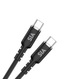 كابل Type-C إلى Type-C سيليكون بطول 1.2m من SIA بقوة 60W