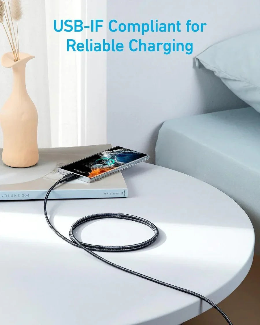 Anker 322 USB-C to USB-C Cable 60W Braided - Black