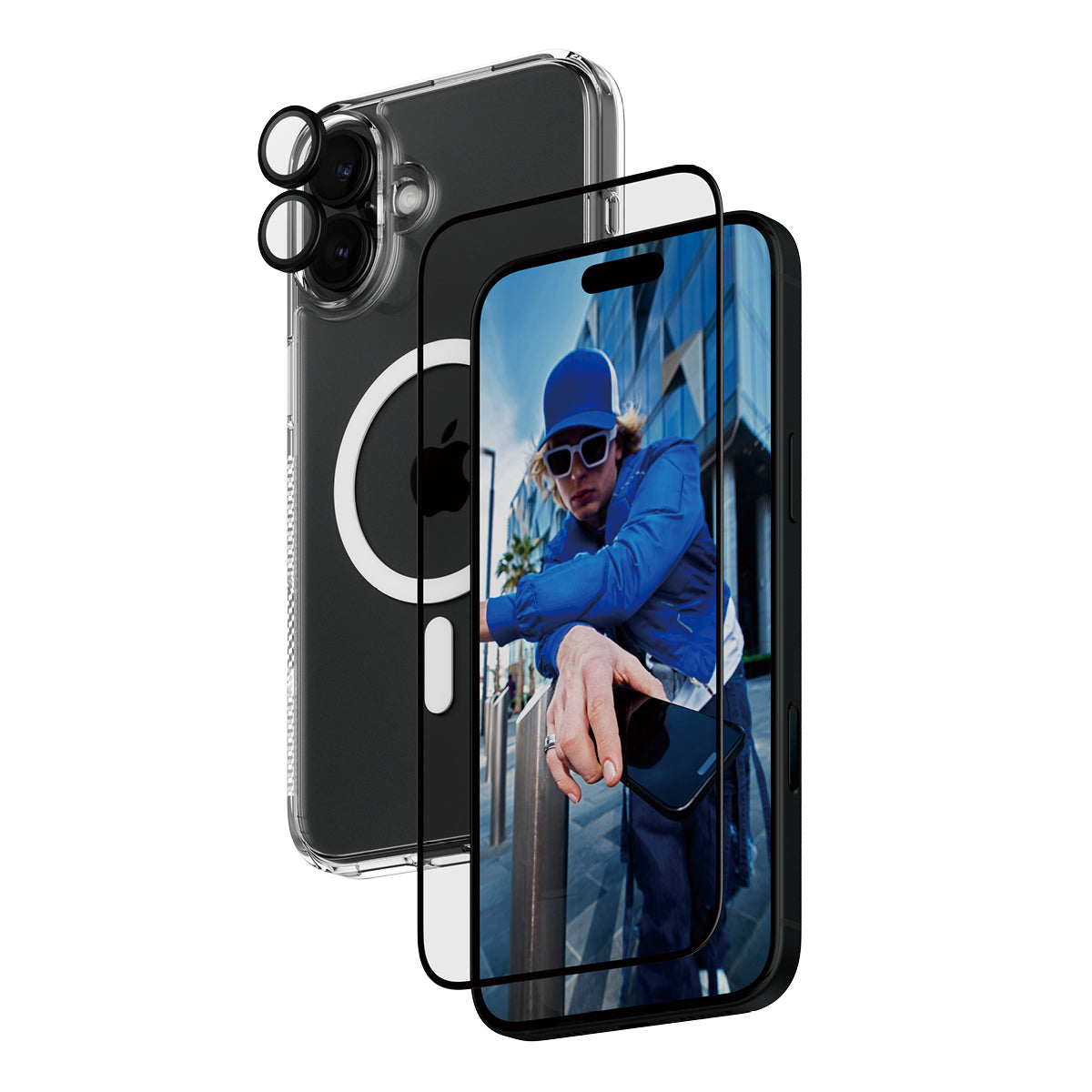 PanzerGlass 3-in-1 Privacy Bundle, for iPhone 16 Plus