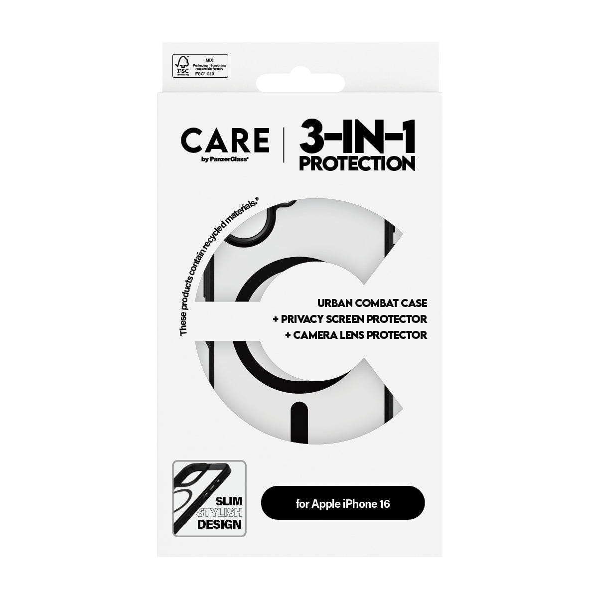 باندل حماية بميزة الخصوصية 3 في 1 من CARE لهاتف iPhone 16
