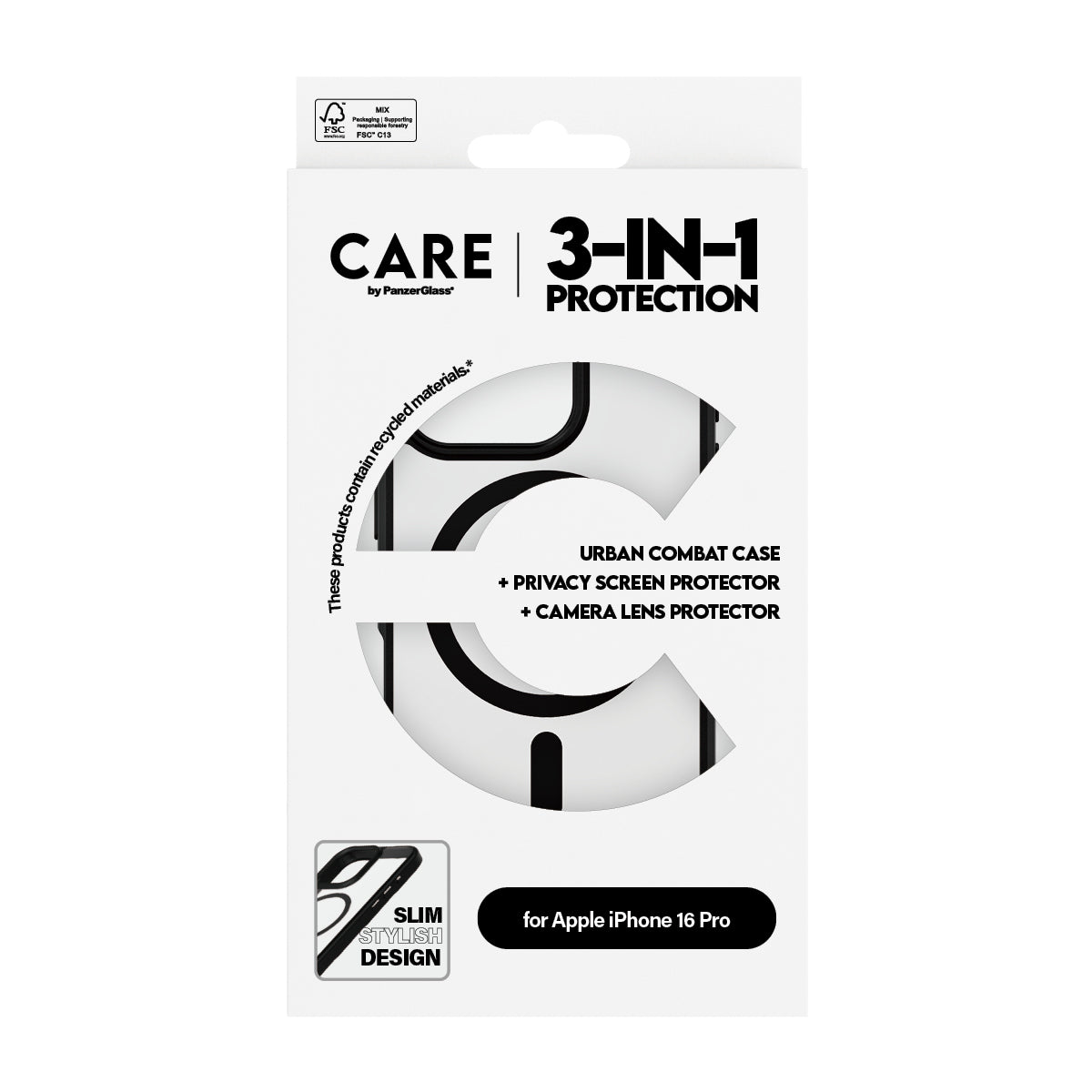 باندل حماية بميزة الخصوصية 3 في 1 من CARE لهاتف iPhone 16 Pro